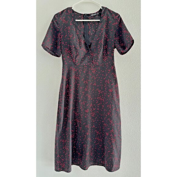 Nasty Gal Dress Womens Size 6 Black Pink Midi Vamp‎ Romantic Career Office Siren - Picture 3 of 12